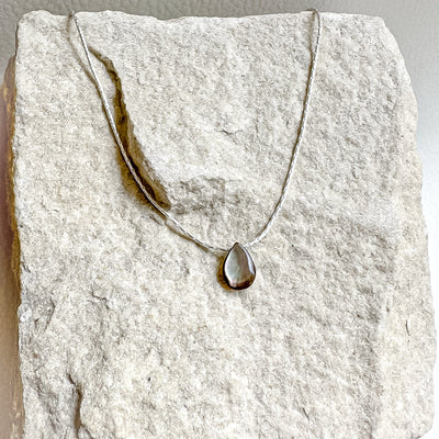 Mother Pearl Shell Drop Necklace Sterling Silver