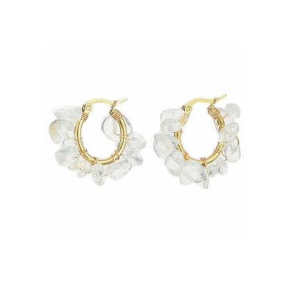 Flower Earrings Opalite