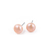 Peach Pearl dome stud earrings (Sterling silver)