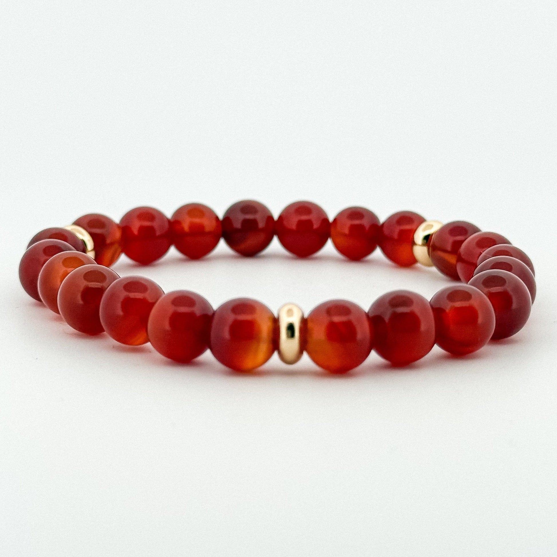 Red Carnelian Bracelet Classic Gold Disks