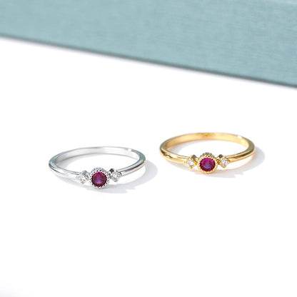 River Stacking Ring Birthstone