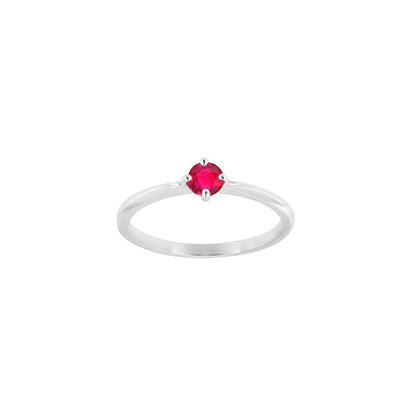 Ruby Solitaire Ring White Gold 18k | Mi Cielo London