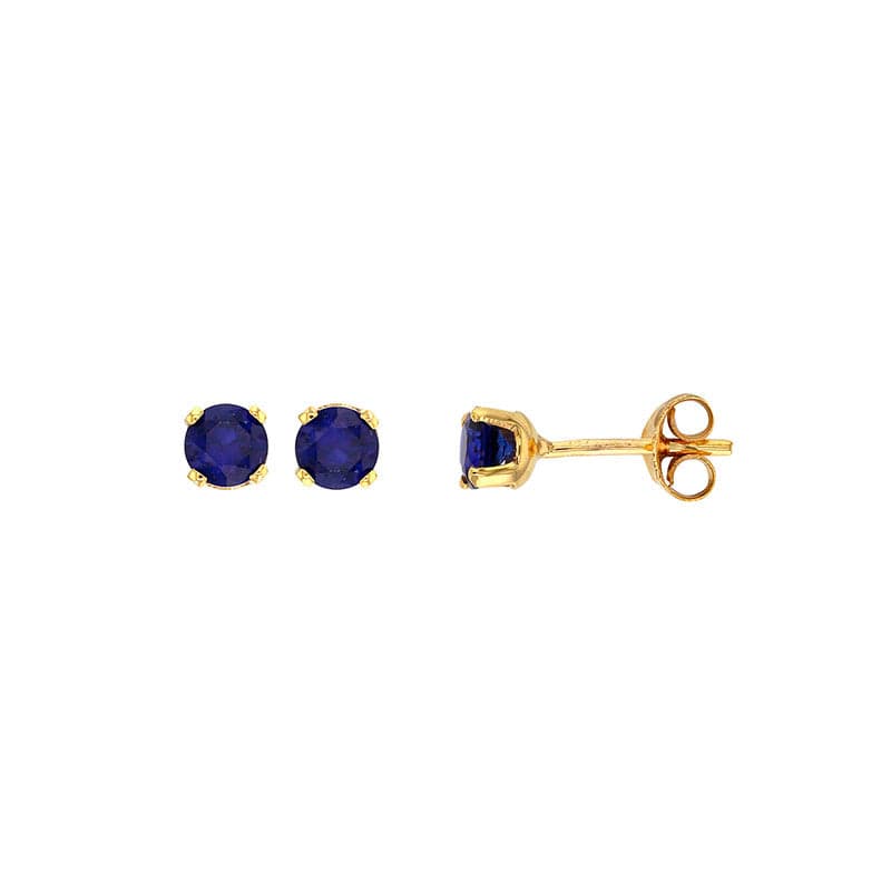 Sapphire Stud Earrings Gold 18k 4mm | Mi Cielo London
