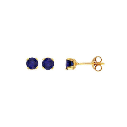 Sapphire Stud Earrings Gold 18k 4mm | Mi Cielo London