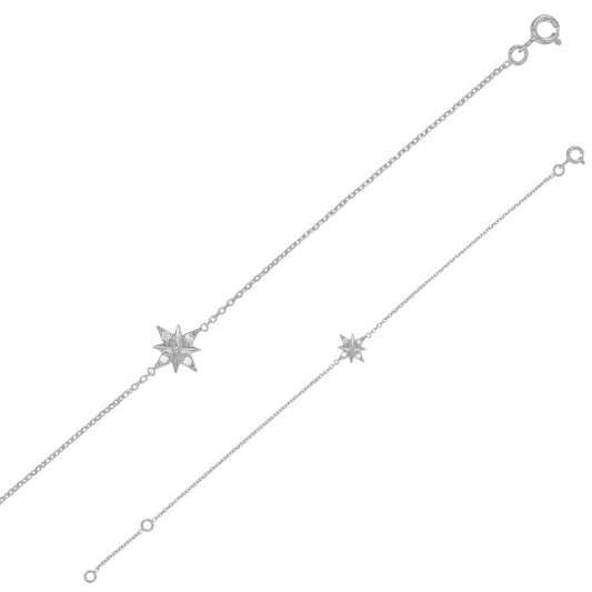 North Pole Star Zirconia Bracelet (Sterling Silver)