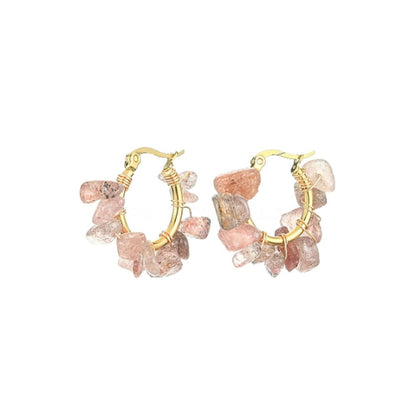 Flower Earrings Strawberry quartz | Mi Cielo London