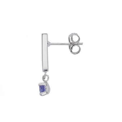 Tanzanite Stud Earrings with Diamonds (18k White Gold)