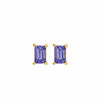 Tanzanite Stud Earrings 18k Gold (Rect)