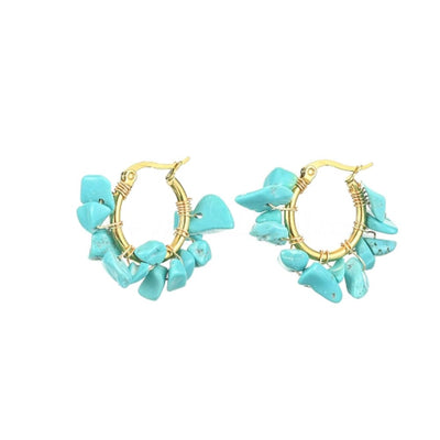 Flower Earrings Turquoise