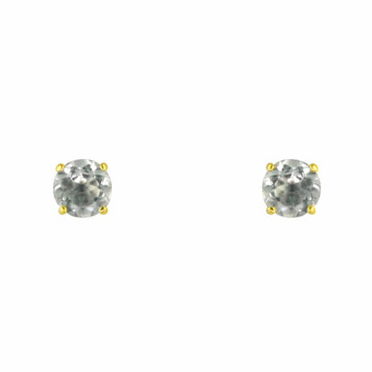 Majestic White Topaz Stud Earrings (9 Karats Gold)