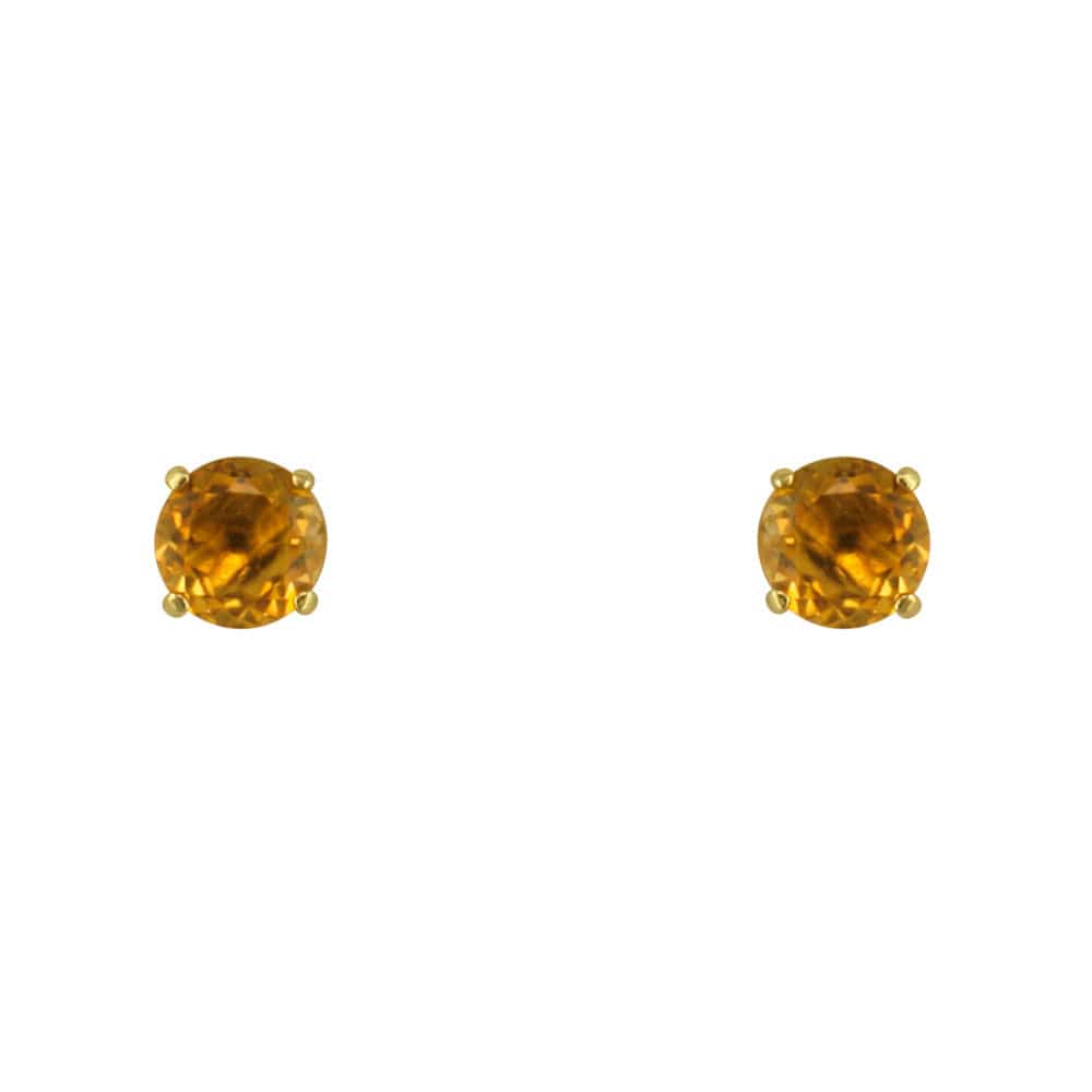Yellow Topaz Stud Earrings 9 Karats Gold