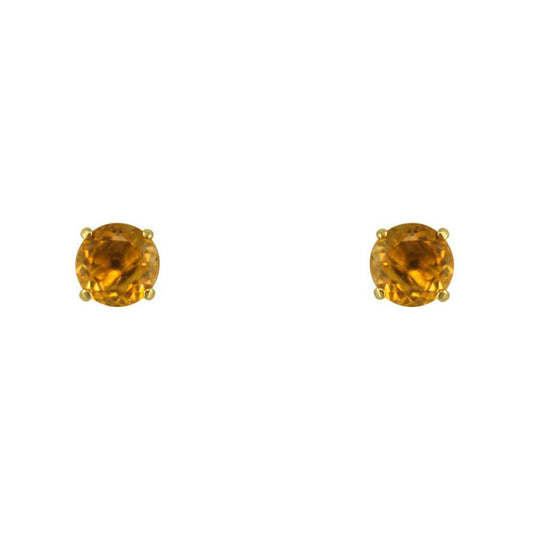 Yellow Topaz Stud Earrings 9 Karats Gold