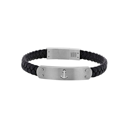 Steel Leather Anchor Bracelet - Men