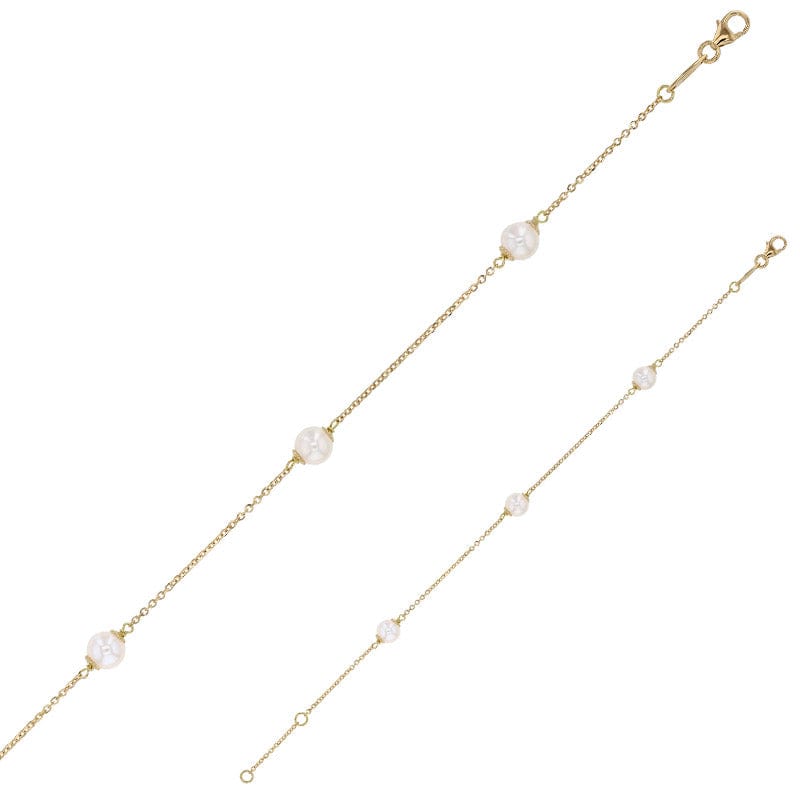 Pearl Gold Chain Bracelet (9k gold)