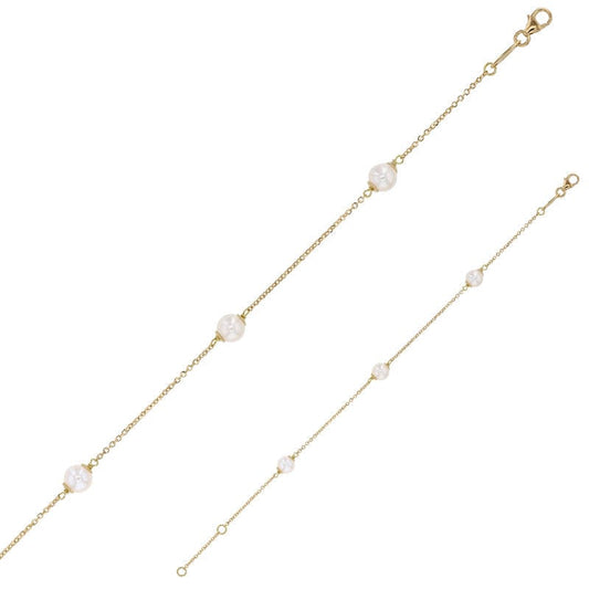 Pearl Gold Chain Bracelet (9k gold)