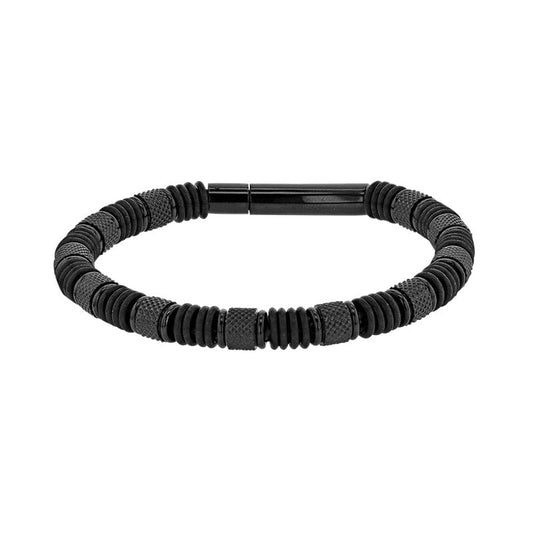 Steel and leather Bracelet - Men