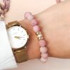 Rhodonite Bracelet Gold 8mm Mat