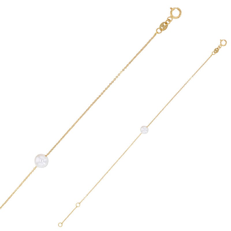 Pearl Gold Chain Bracelet (18k gold)