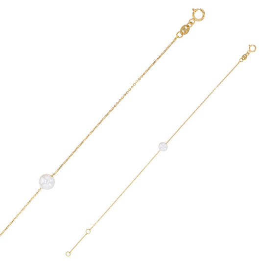 Pearl Gold Chain Bracelet (18k gold)