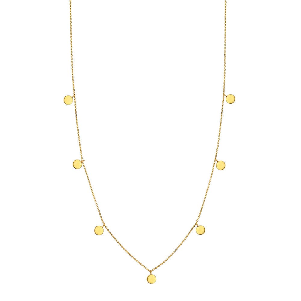 Gold Disks Necklace 9k Gold
