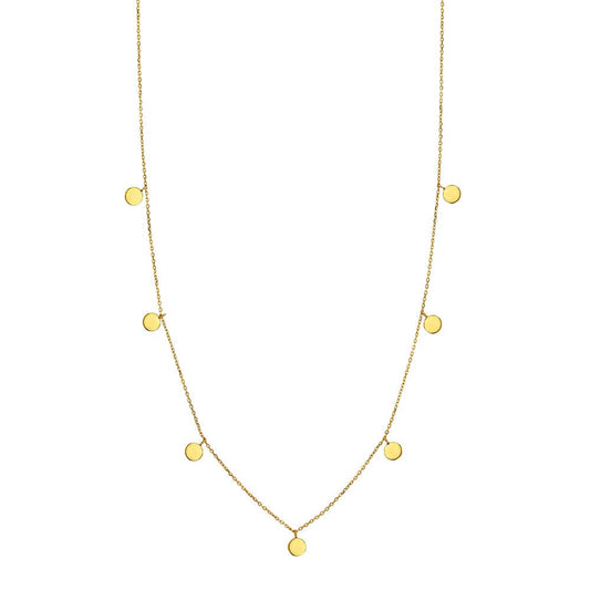 Gold Disks Necklace 9k Gold