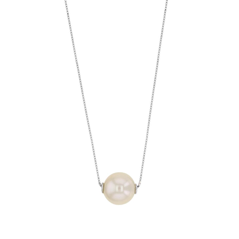 Pearl Gold Necklace 9k White Gold
