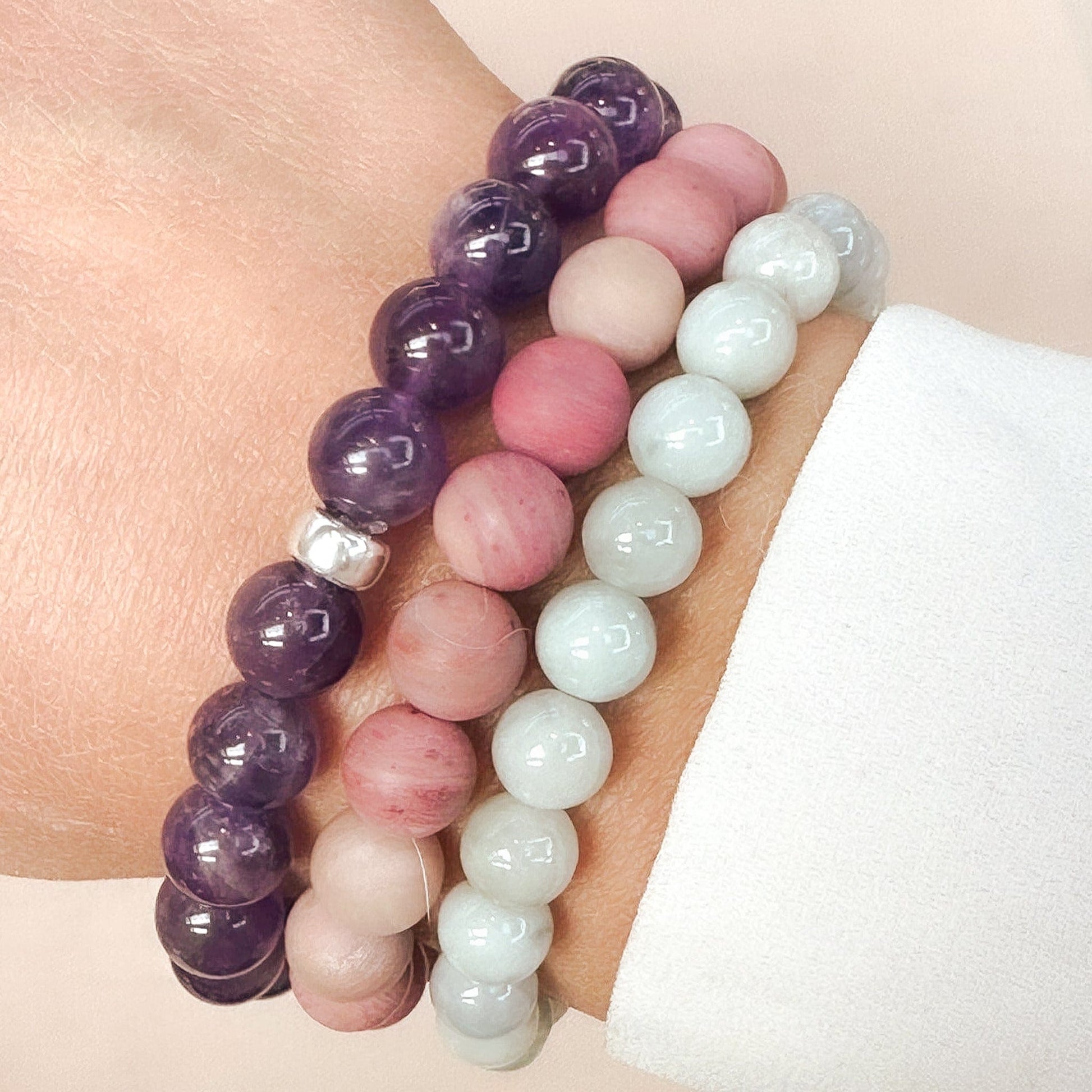 Amethyst Bracelet 8mm Sterling Silver