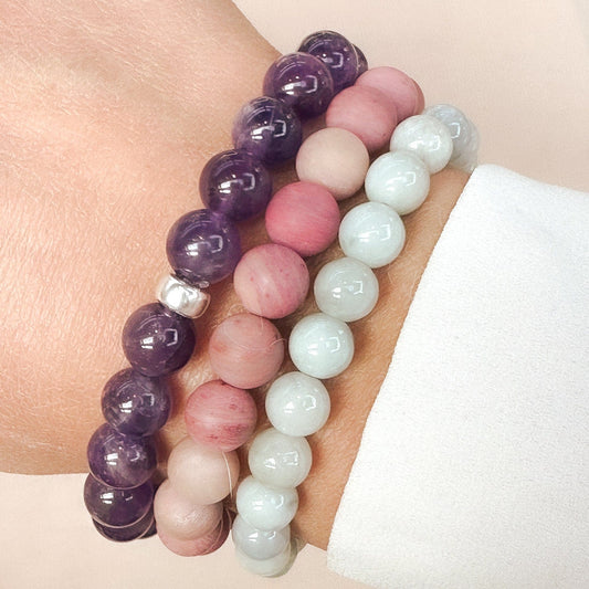 Amethyst Bracelet 8mm Sterling Silver