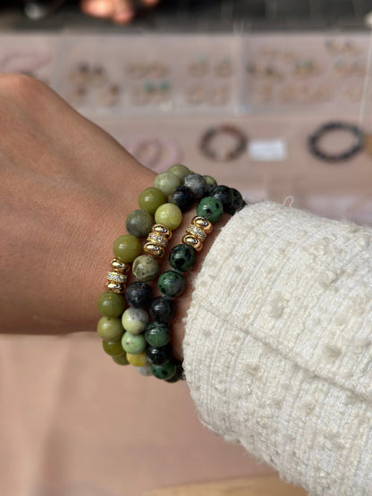 Peridot bracelet (August Birthstone) <br> Bohemian Bracelet Gold 8mm