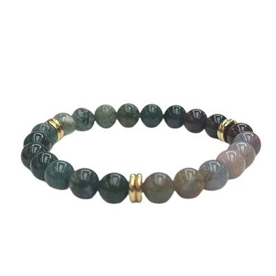 Indian Agate Duo Disk Bracelet