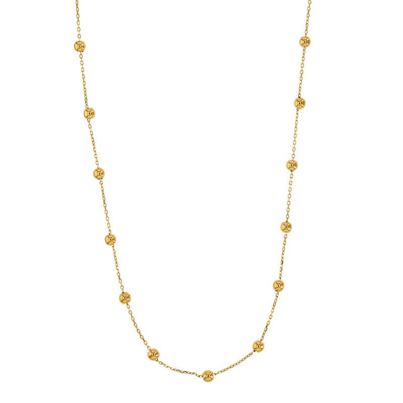 Gold Beads Necklace 9k Gold
