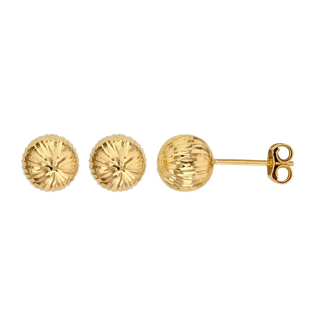 Infinity Gold Bead Stud Earrings (9k Gold)