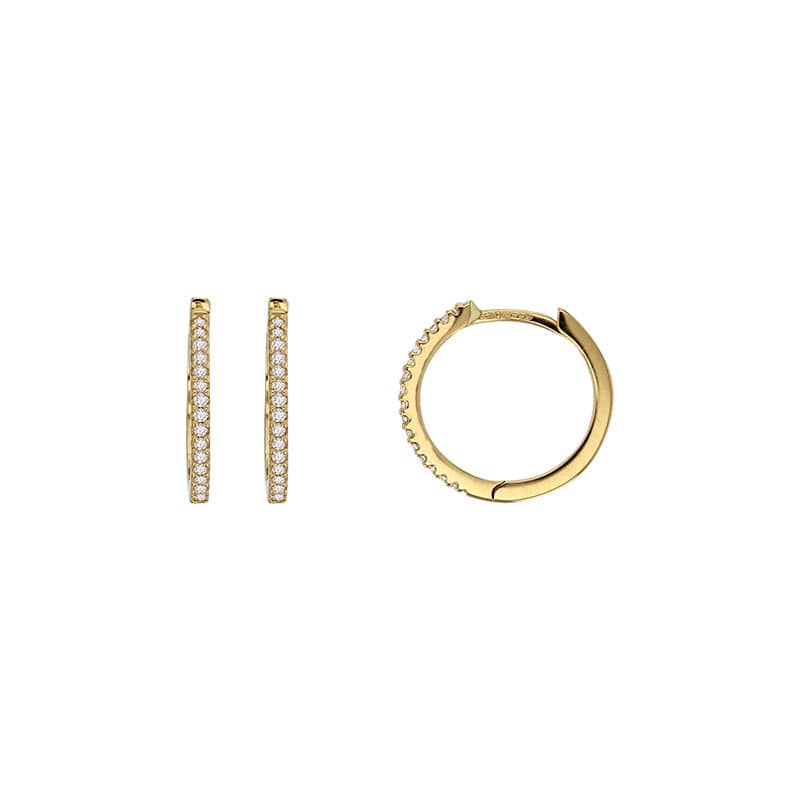Gold Diamonds Creole Earrings (18k Gold)