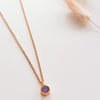Round Purple Gold Necklace