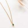 Green Stone Gold Necklace Oval Cubic Zirconia