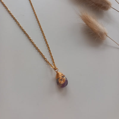 Drop Wrap Stone Gold Necklace
