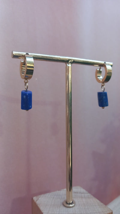 Earrings Lapis Lazuli Hoops