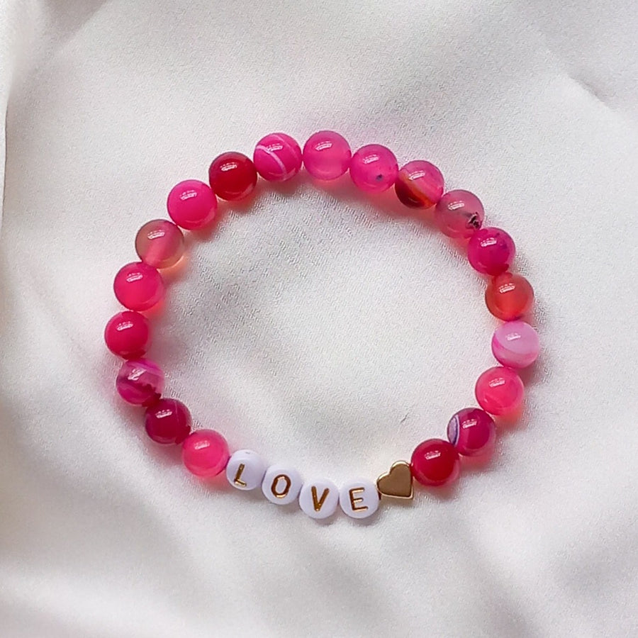 Pink Agate Love Bracelet