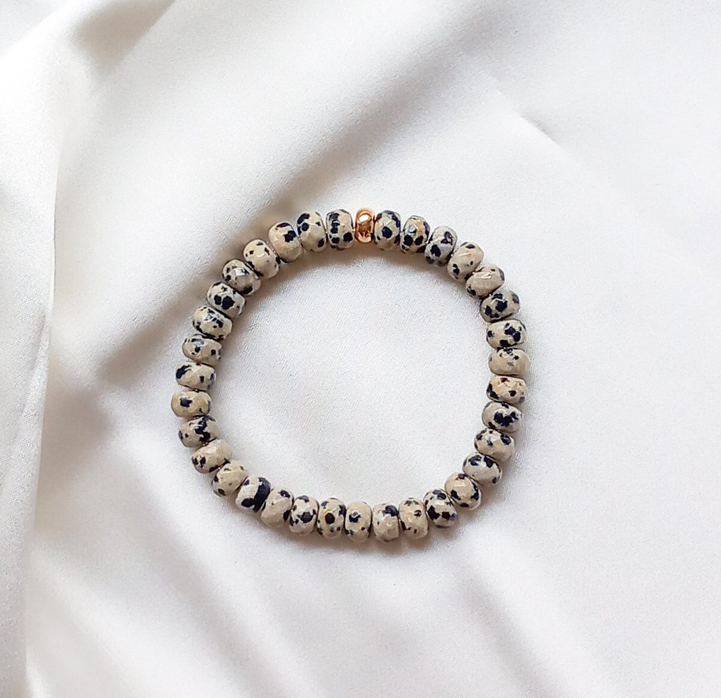 Dalmatian Jasper Heishi Bracelet