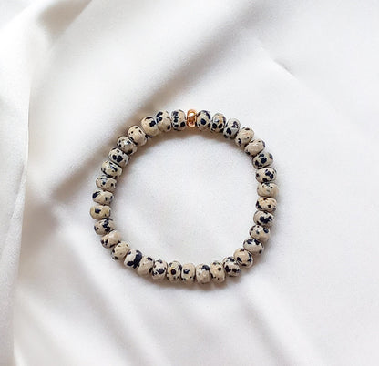 Dalmatian Jasper Heishi Bracelet