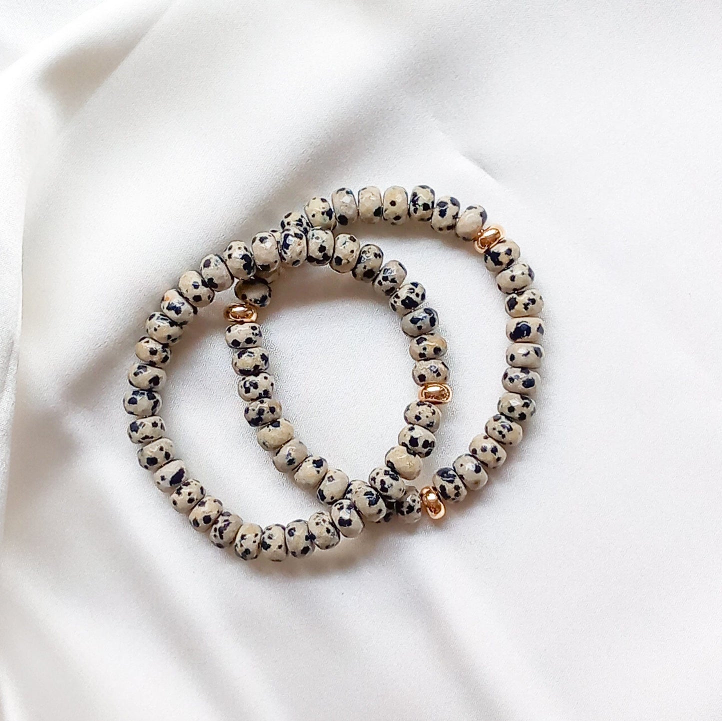 Dalmatian Jasper Heishi Bracelet
