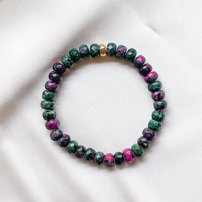 Ruby in ziosite Heishi Bracelet