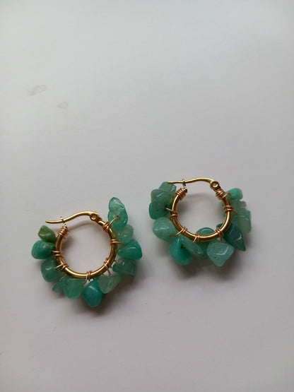 Flower Earrings Aventurine