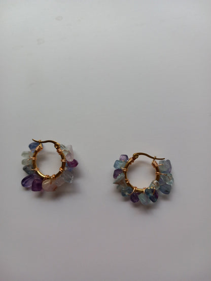Flower Earrings Fluorite
