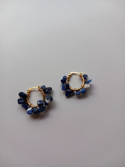 Flower Earrings Lapis Lazuli