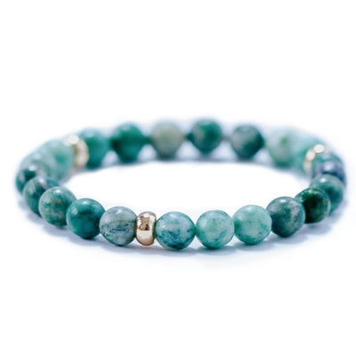 Bohemian African turquoise gold bracelet 6mm | Mi Cielo London