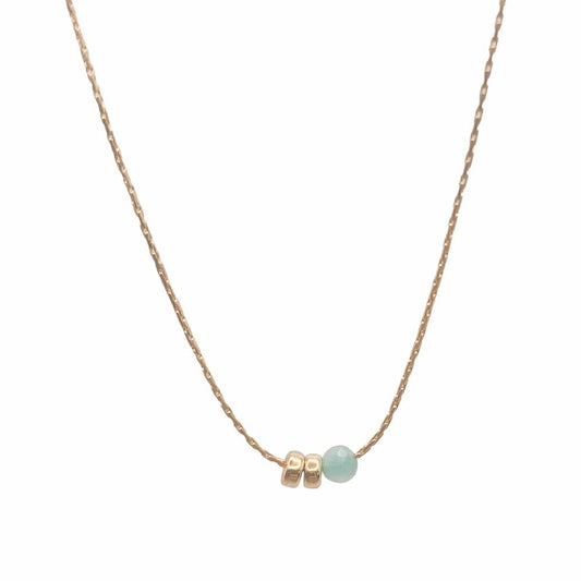 Amazonite necklace with Duo Disks gold