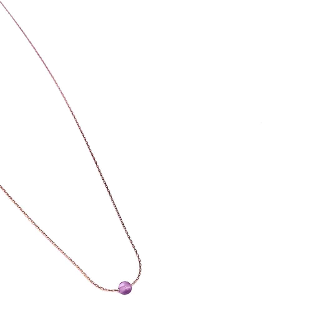 Amethyst Gold Necklace <br> Minimalist