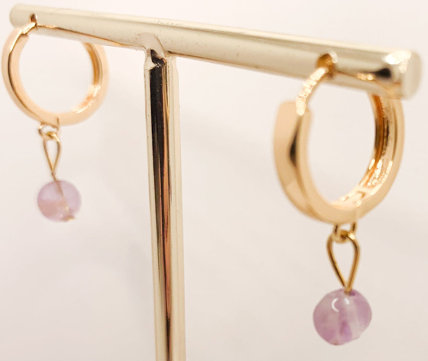 Amethyst Huggie Earrings