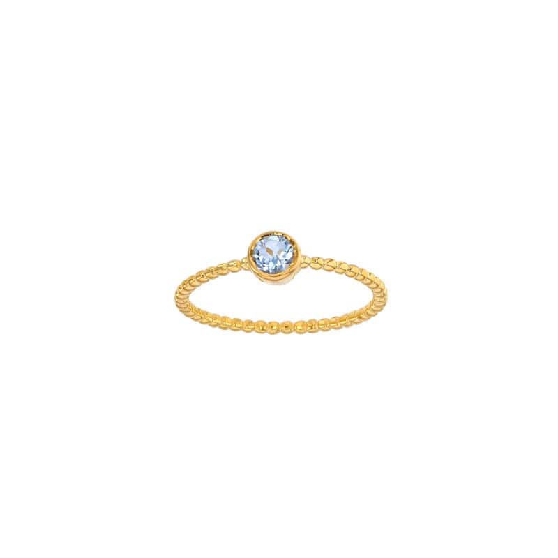Aquamarine Gold Ring beaded (18k Gold)